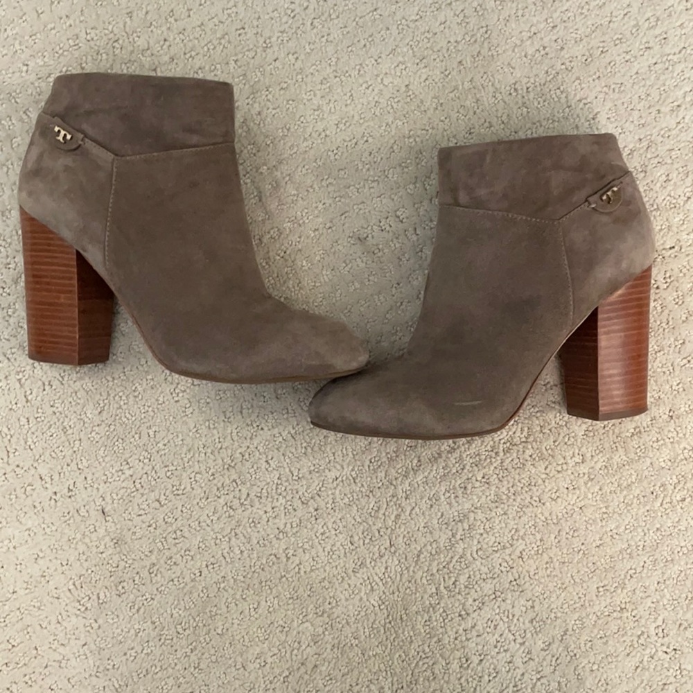 Tory Burch Lan Grey Fulton Suede Boots